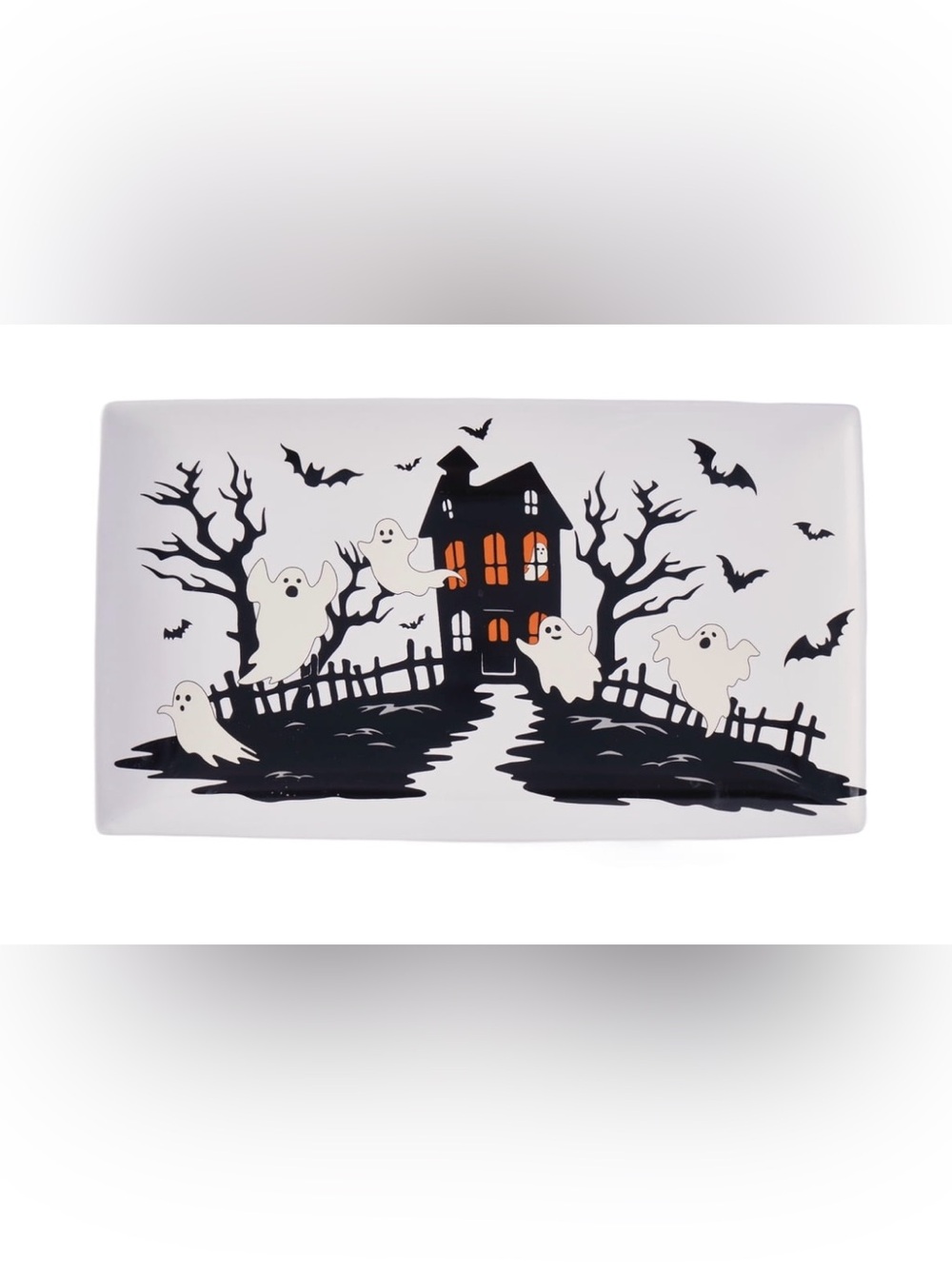 Halloween Ceramic Haunted House Serve Tray